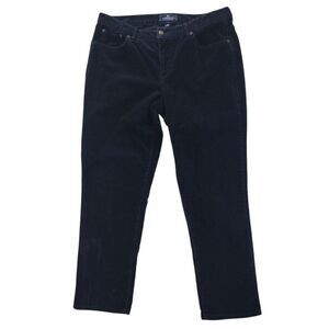 American Living Pants Women 14S Black Corduroy Classic Straight Leg Casual Party